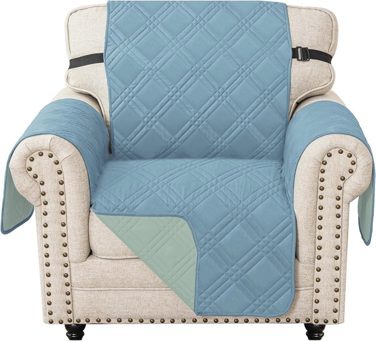Omkeerbare Bankovertrek voor 1 Zits Sofa - Tweekleurige en Krasbestendige Bescherming - Antislip en Universieel