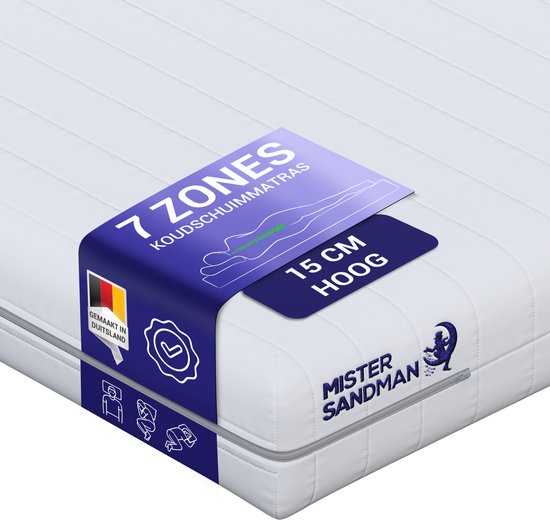 Matelas 120 x 200 cm - Hauteur 15 cm environ - Matelas ergonomique - Matelas mousse froide à 7 zones - Matelas 120 x 200 simple - Matelas respirant - Matelas ferme