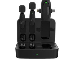 imoshion 2-pack Draadloze Microfoon met Oplaadcase - Geschikt voor o.a. USB-C & AUX - Bluetooth Mini Microfoon - Podcast Microfoon