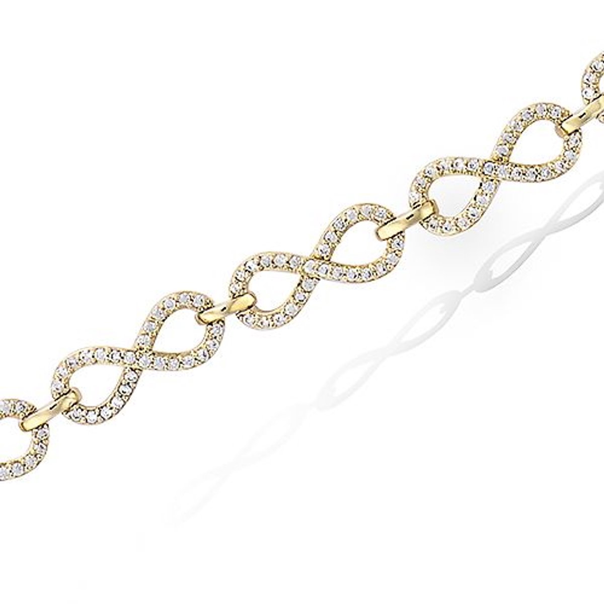 CHIVAL Armband 18K Verguld Goud "Infinity Sparkle" – Luxe, Hypoallergeen, Infinity, Zirkonia, Geluk, Cadeau voor Haar, Liefde, Romantiek, Geschenkverpakking, Glimmend, Sieraad, Kerst