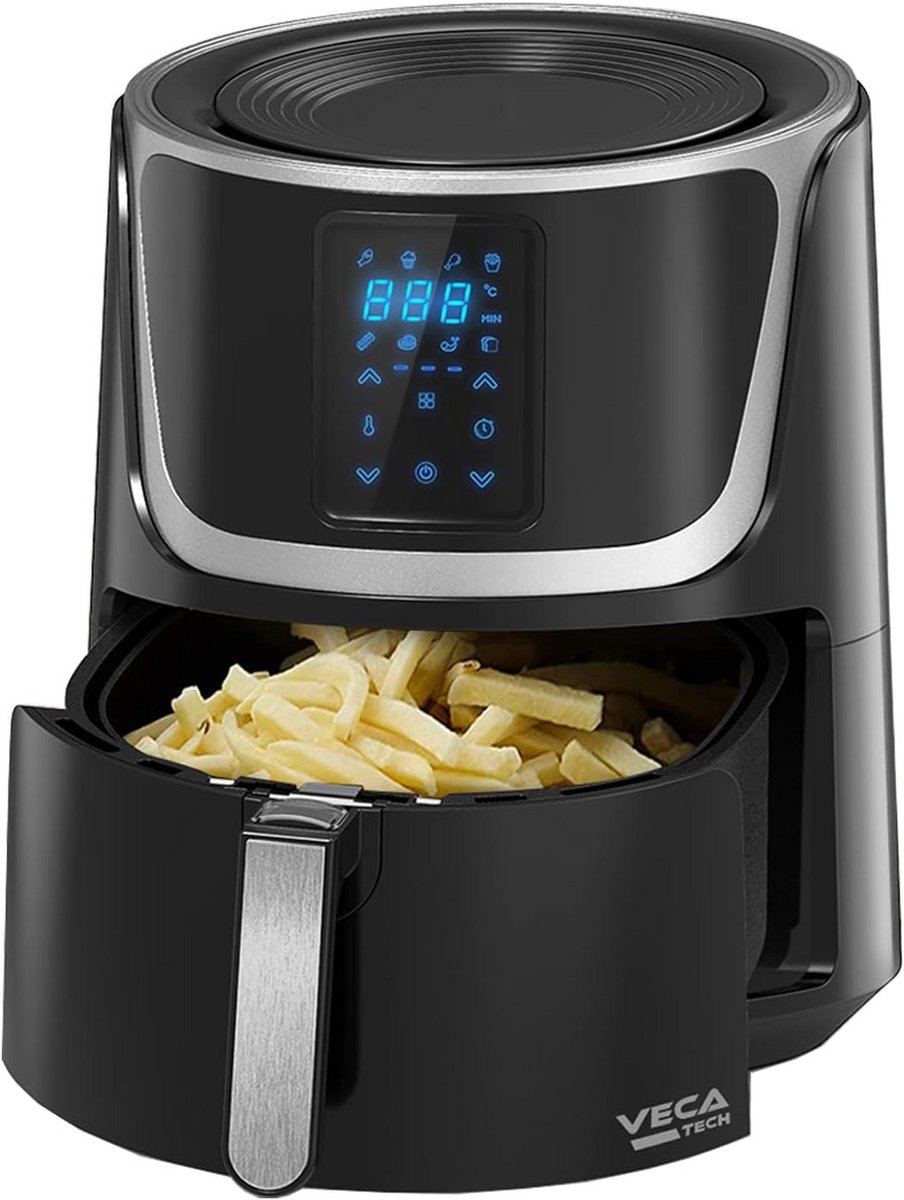Grote Airfryer met Digitale LED Touch Screen - Gezond Frituren en Koken (5.5 Liter)