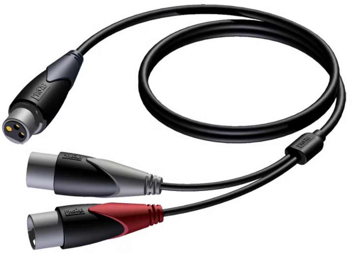 Procab CLA735 Classic 1x XLR female - 2x XLR male kabel 1.5m