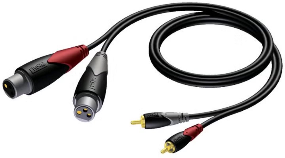 Procab CLA705 Classic 2x RCA - 2x XLR verloopkabel 1.5 m
