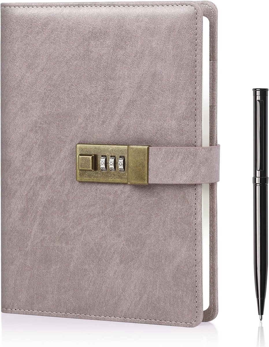 A5 Dagboek met Slot - Vintage Notitieboek voor Dames en Heren - 240 Pagina's, Draagbaar met Pen en Geschenkenbox