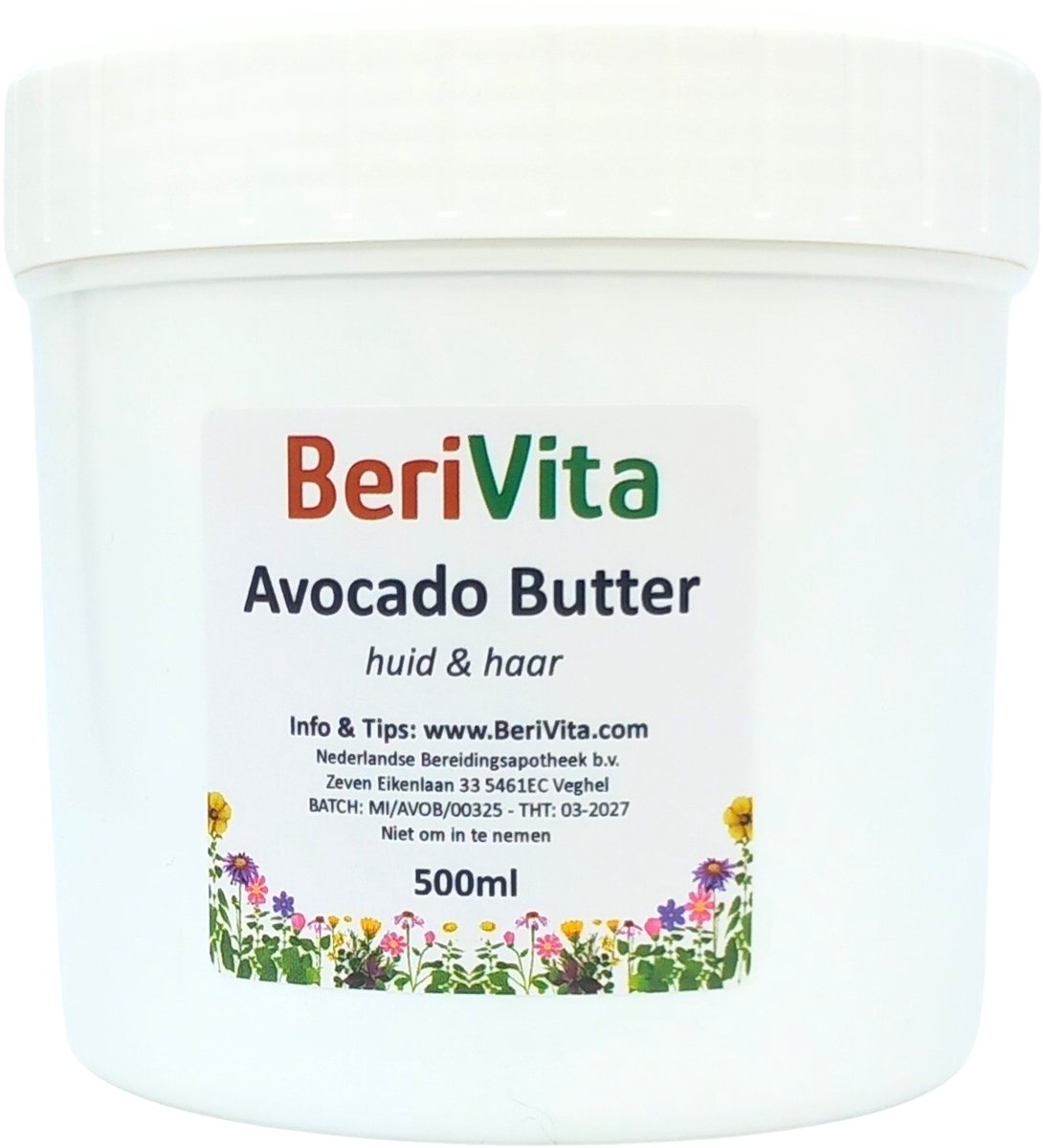 Avocado Butter 500ml Pot - Puur en Onbewerkte Avocadobutter - Huid & Haar