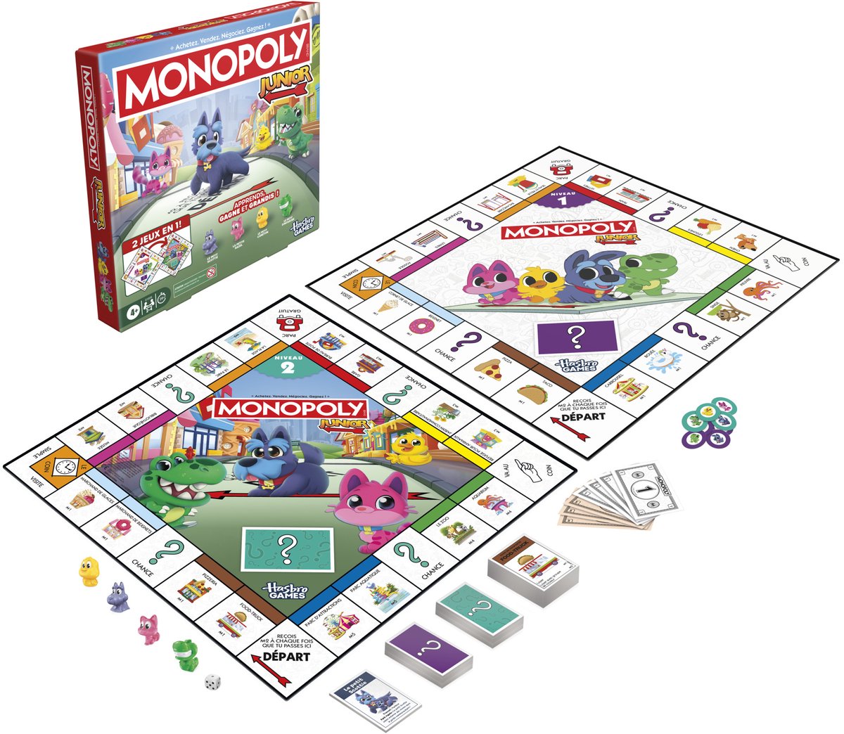 Monopoly Junior-bordspel - 2 spellen in 1 - Fransie Editie — afbeelding 9