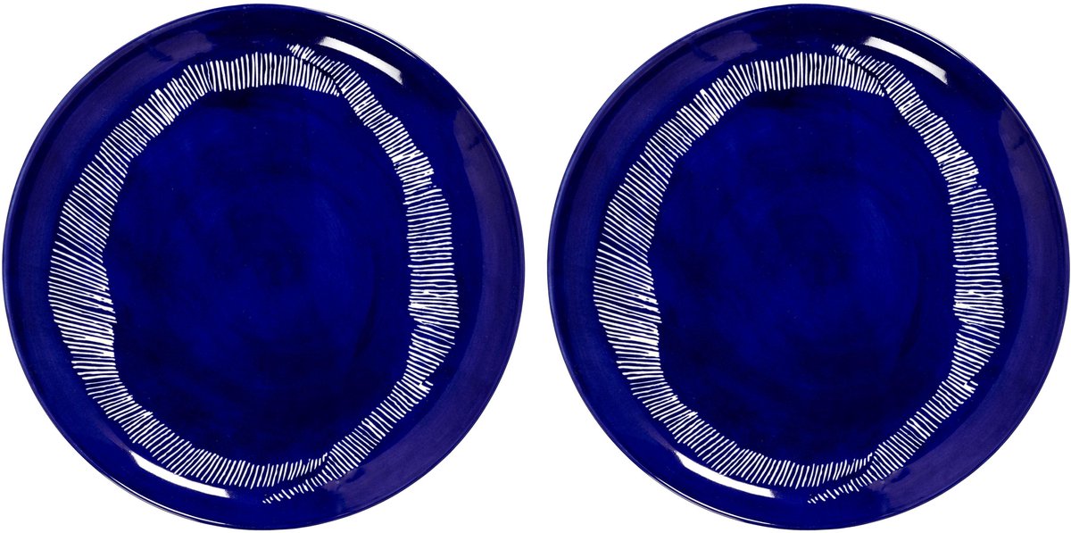 Serax - Ottolenghi Feast - Bord L - Donkerblauw/Wit - 26 Ø - 2 stuks