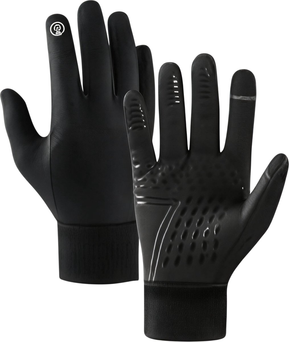 Heren winterhandschoenen maat L – warme zwarte sporthandschoenen met touchscreen en antislip – fietshandschoenen voor hardlopen, gym, motorrijden, outdoor