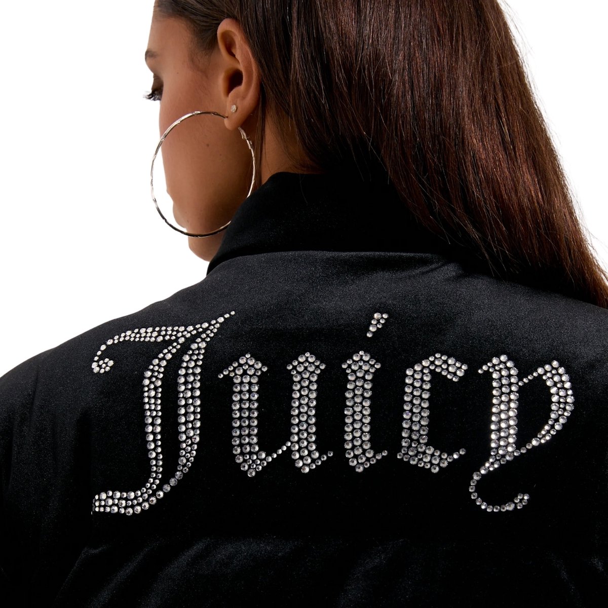Juicy Couture Margo Juicy Velour Puffa Jacket ZWART - Maat M