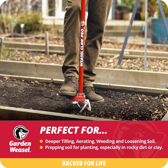 3-in-1 Tuin Hand Tiller - Cultiveren, Losmaken, Beluchten en Onkruid Wieden van Merkloos	 — afbeelding 3