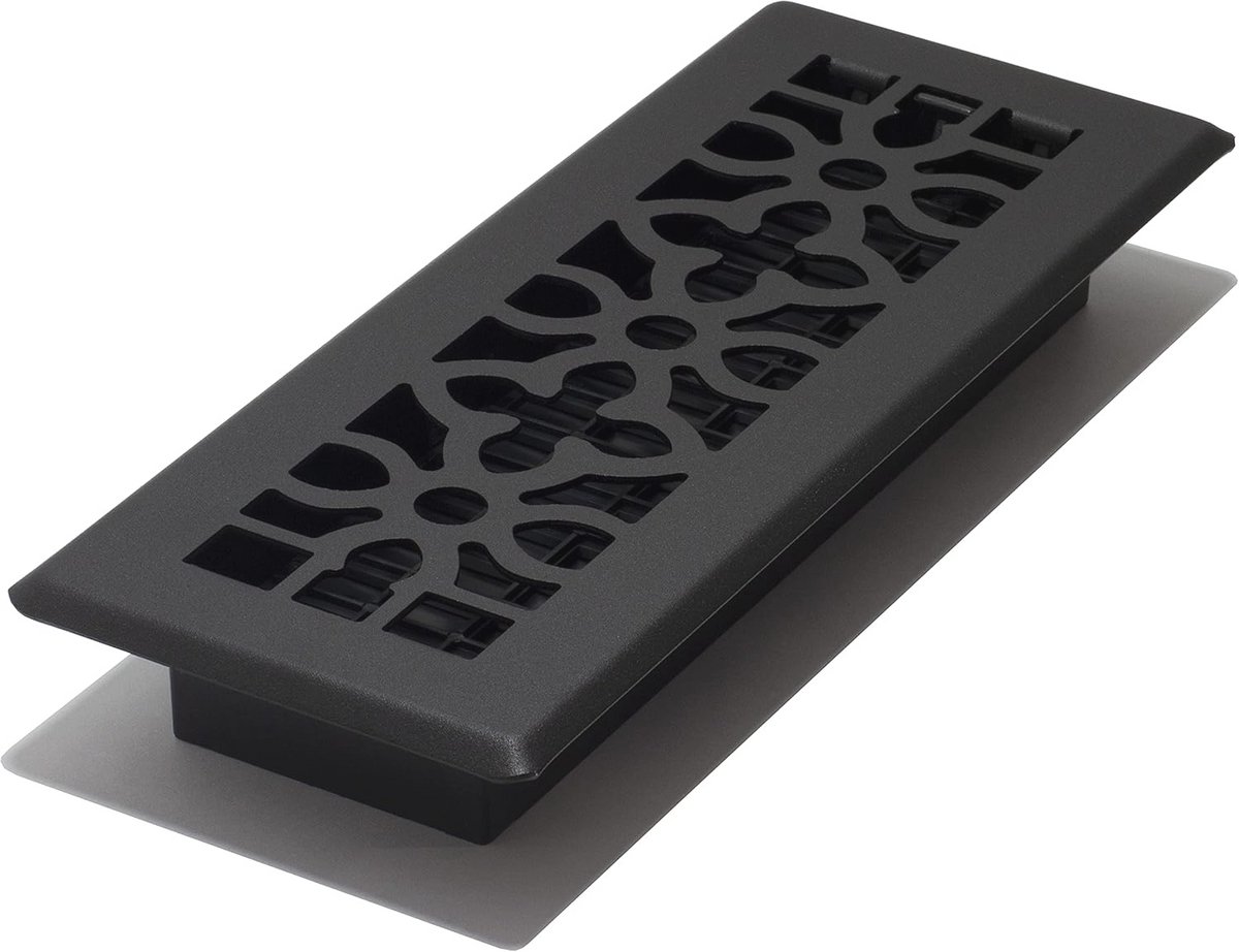 Gothisch Vloerregister 7x25 cm Zwart Staal - Getextureerd Design