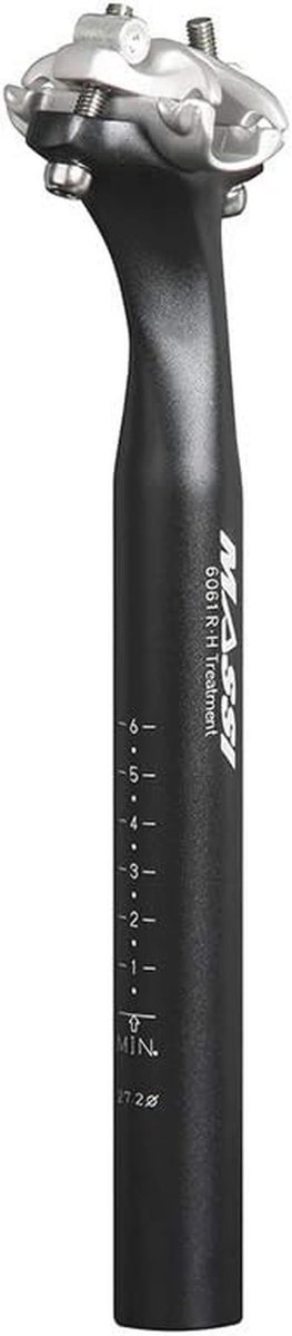 SnelShoppen - Zadelpen 27,2 mm x 250 mm, Aluminium Sport en Vrije Tijd, Zwart, Met Dubbele Schroefbevestiging en 10 mm Offset