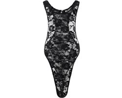 Sexy Heren Bodysuit met Kant - Strakke Jumpsuit voor Feest of Als Cadeau