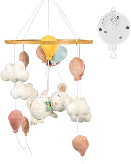 Babiem® Sam - Muziekmobiel Baby - Muis - Incl. Muziekdoosje - Muziekhanger - Boxmobiel - Muziekdoosje Baby - Geen Batterijen Nodig