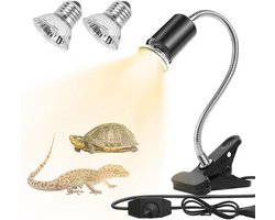 Warmtelamp voor Reptielen met E27 Fitting - Instelbare Terrarium Lamp met UVA/UVB en 360° Draaibaar