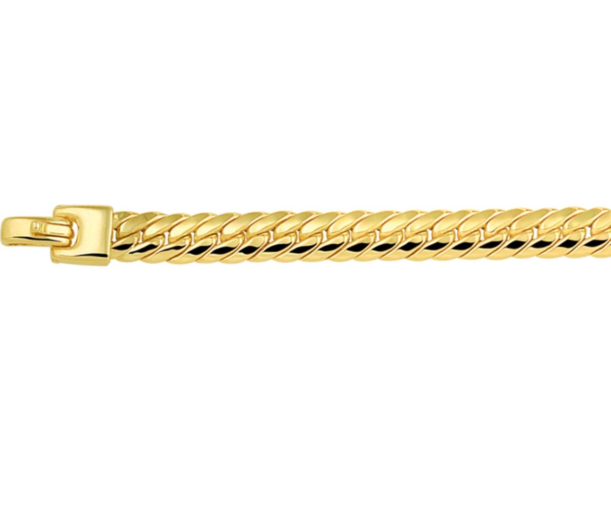 14krt. Gouden platte gourmette armband 19cm