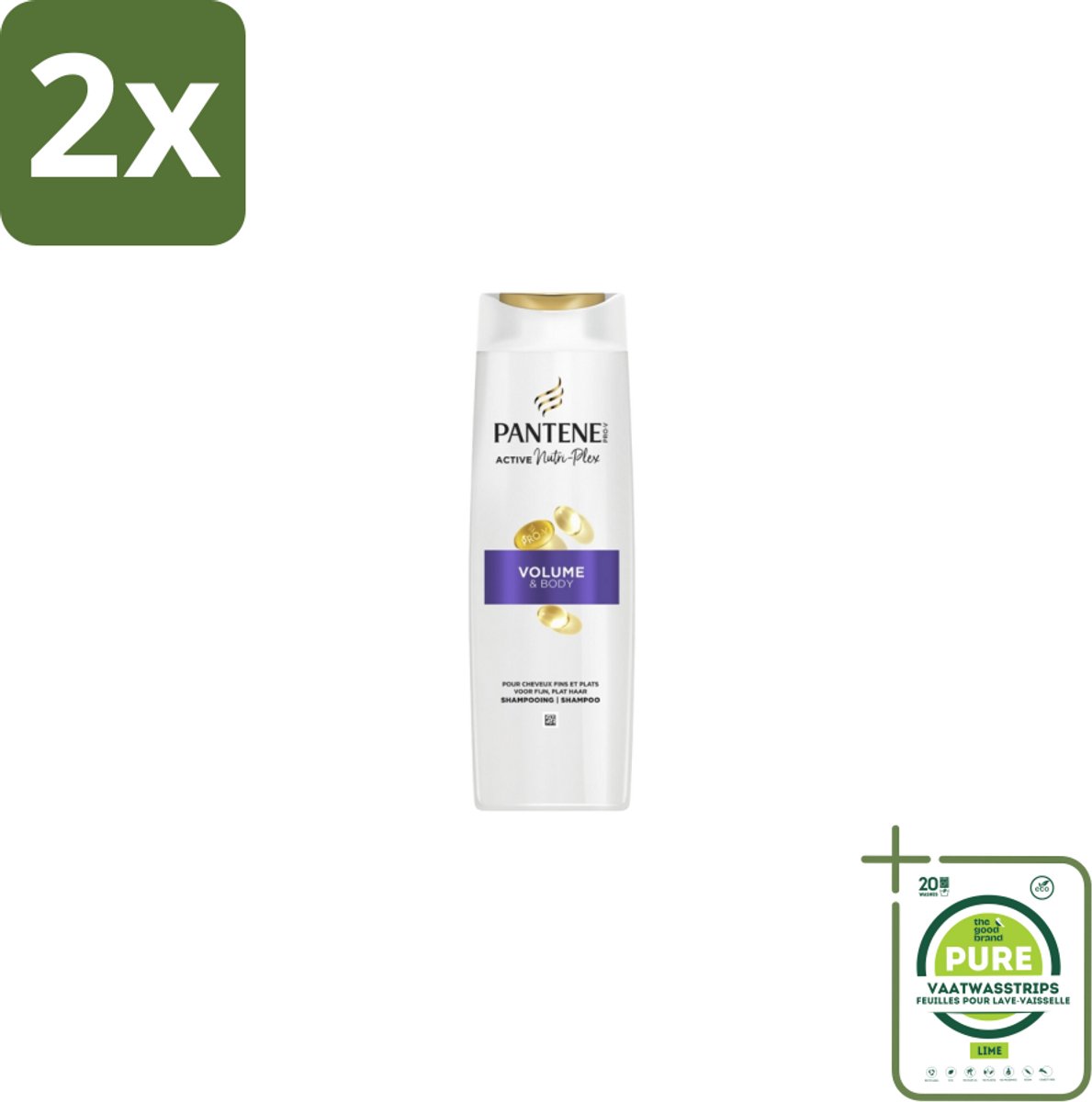 Pantene – Shampoo – Volume – 250 ml - Voordeelverpakking - 2 stuks - Volume shampoo - Body shampoo