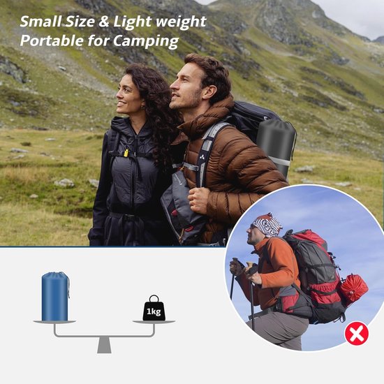 Comfortabele Extra Dikke Opblaasbare Slaapmat voor Camping - Ingebouwde Voetpomp, Compact en Licht van Merkloos — afbeelding 2