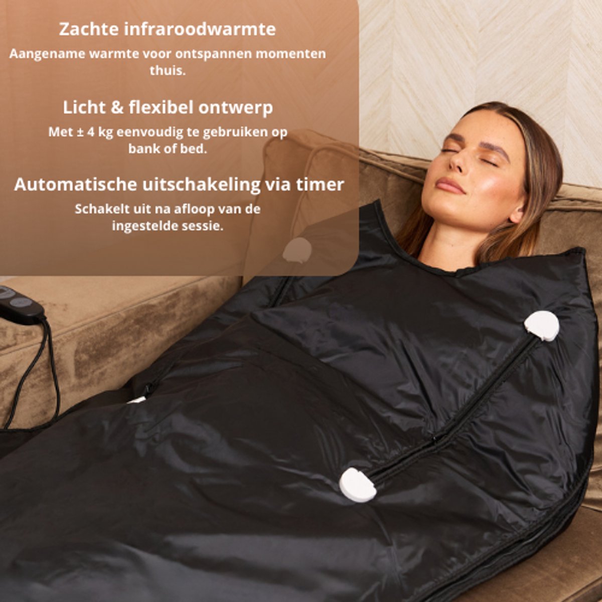 Luxyor Infrarood Saunadeken 550W Zwart met Afstandsbediening - afbeelding 2