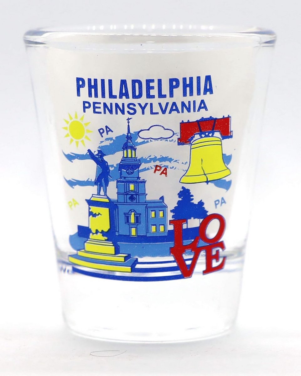 Souvenir Shot Glass van Philadelphia - Attracties Collage