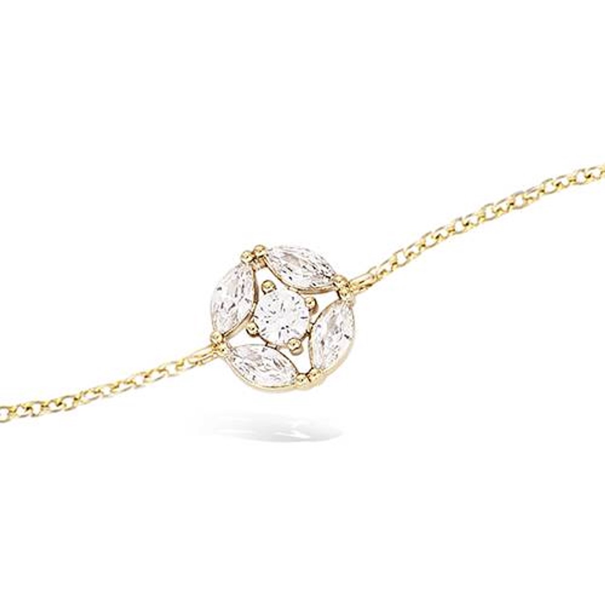 CHIVAL Armband 18K Verguld Goud "Golden Glow" – Luxe, Hypoallergeen, Zirkonia, Rond, Cadeau voor Haar, Liefde, Romantiek, Geschenkverpakking, Sieraad, Kerst