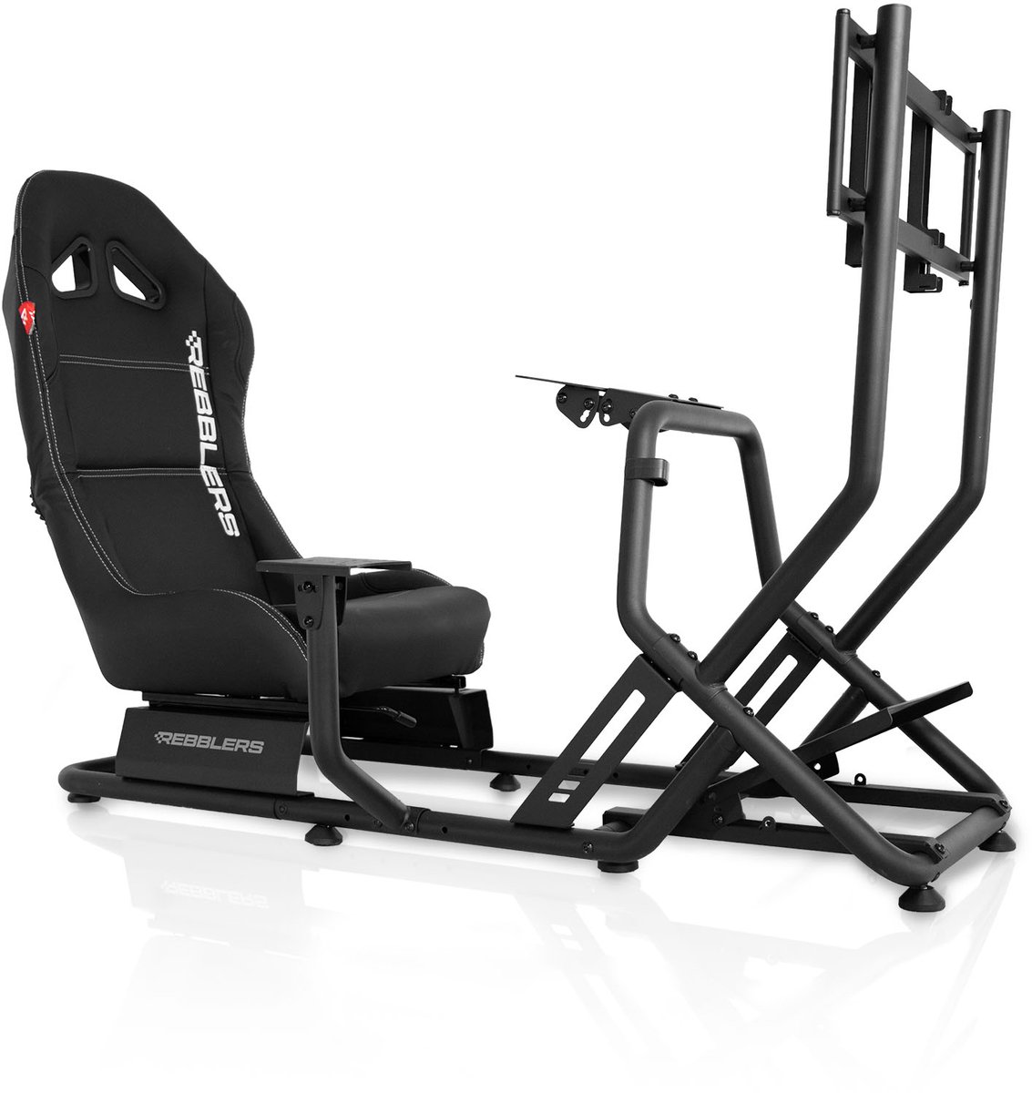 REBBLERS® SIMR 300GM Sim Racing Cockpit + Gearshift Holder + Monitor Mount - Racestoel - Volledig Verstelbaar - Zwart