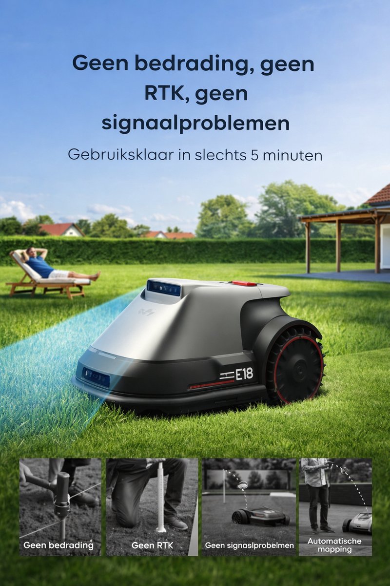 Robotmaaier Draadloze Automatische Grasmaaier met - afbeelding 2