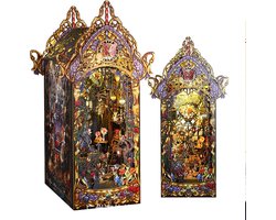 DIY Book Nook Kit-Gotische stijl houten modellen-3D houten puzzel boekensteunen- magische wereld-doe-het-zelf boekensteunen-doe-het-zelf miniatuur poppenhuis-cadeau voor verjaardag Thanksgiving Day Kerstmis