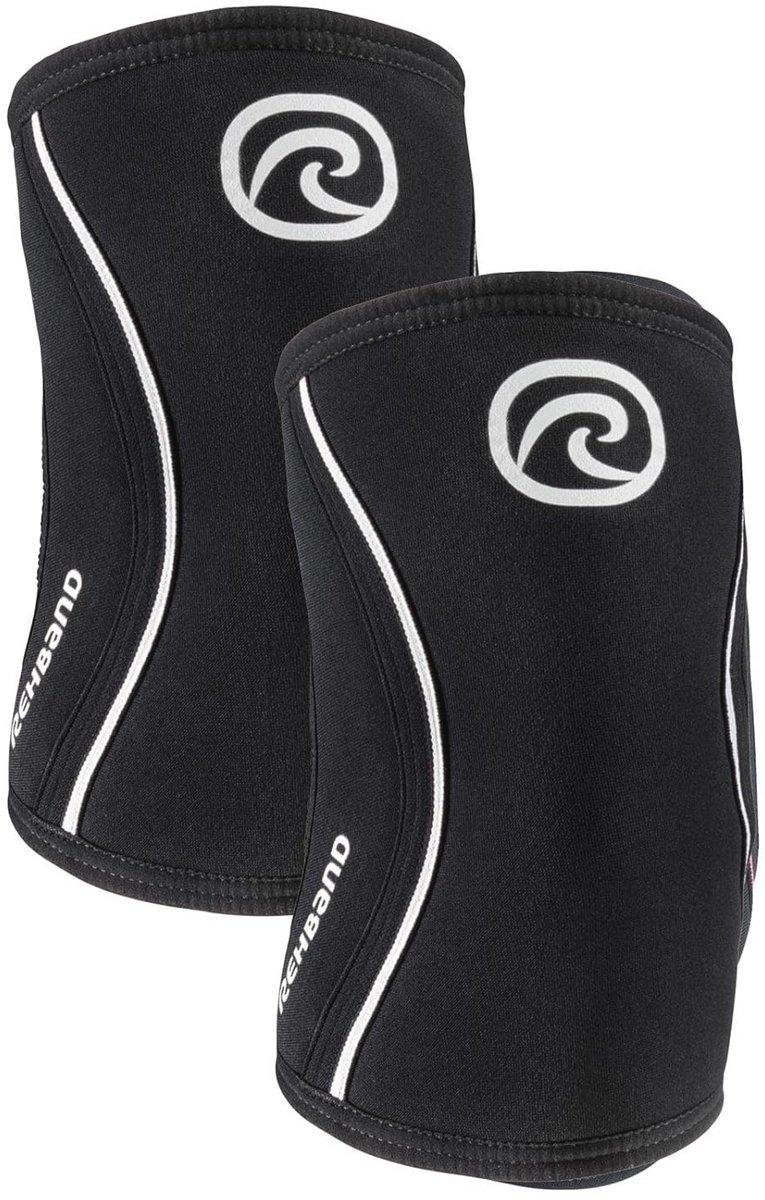 Ellebogenbandage 5mm Neopreen - Anatomisch Ontwerp, Non-Slip en Strak - Krachttraining en Functioneel Gebruik - Zwart - 1 Paar, Maat: L