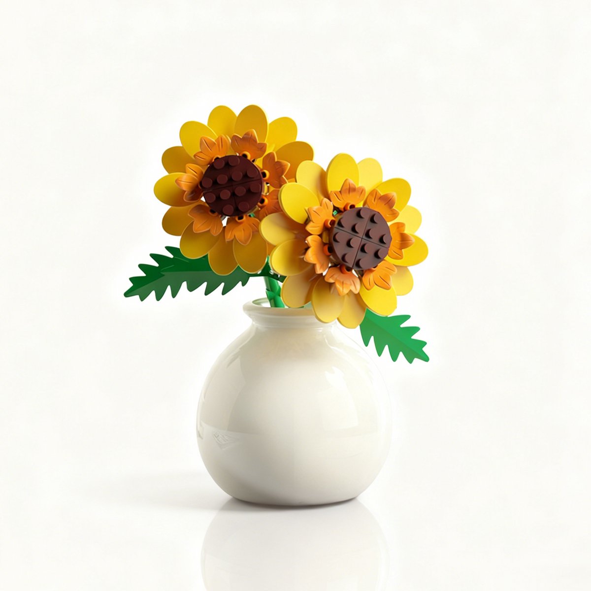 Namajunas - Mini Kunstbloemen Boeket - Bloemenboeket in Vaas - Bouwpakketten volwassenen - Botanical Flowers Collection - Botanical Bloemen - Bouwsets - Niet geschikt voor LEGO - Zonnebloem - Decoratie voor Huis, Cadeau, Pasen, Moederdag