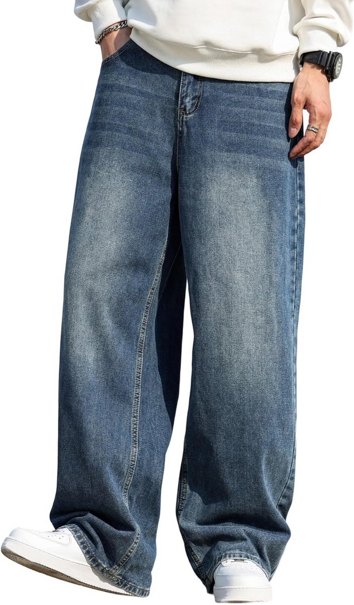 Extra losse Baggy Jeans voor Heren Skaterstijl Streetwear Denim Broek