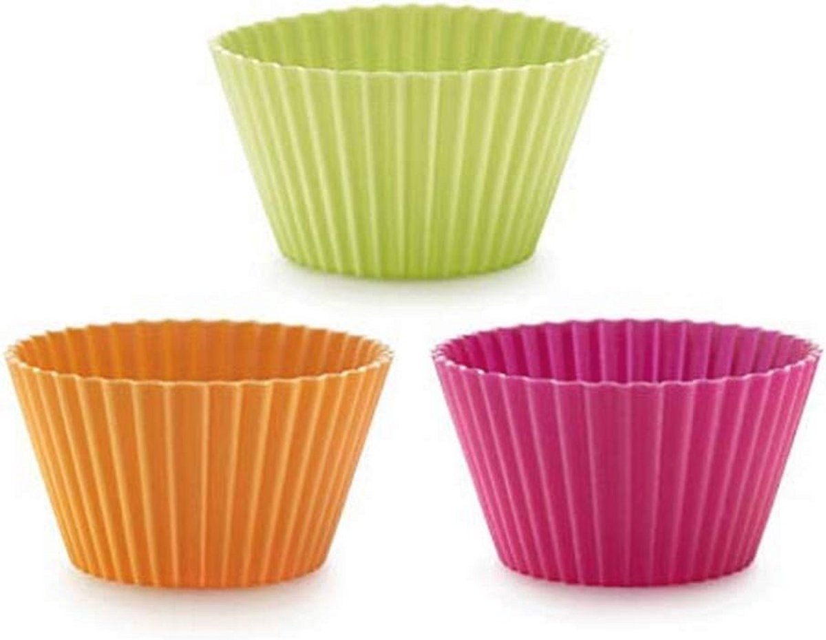 Muffins Siliconevormen Set van 6 - 7 cm - Meerkleurig