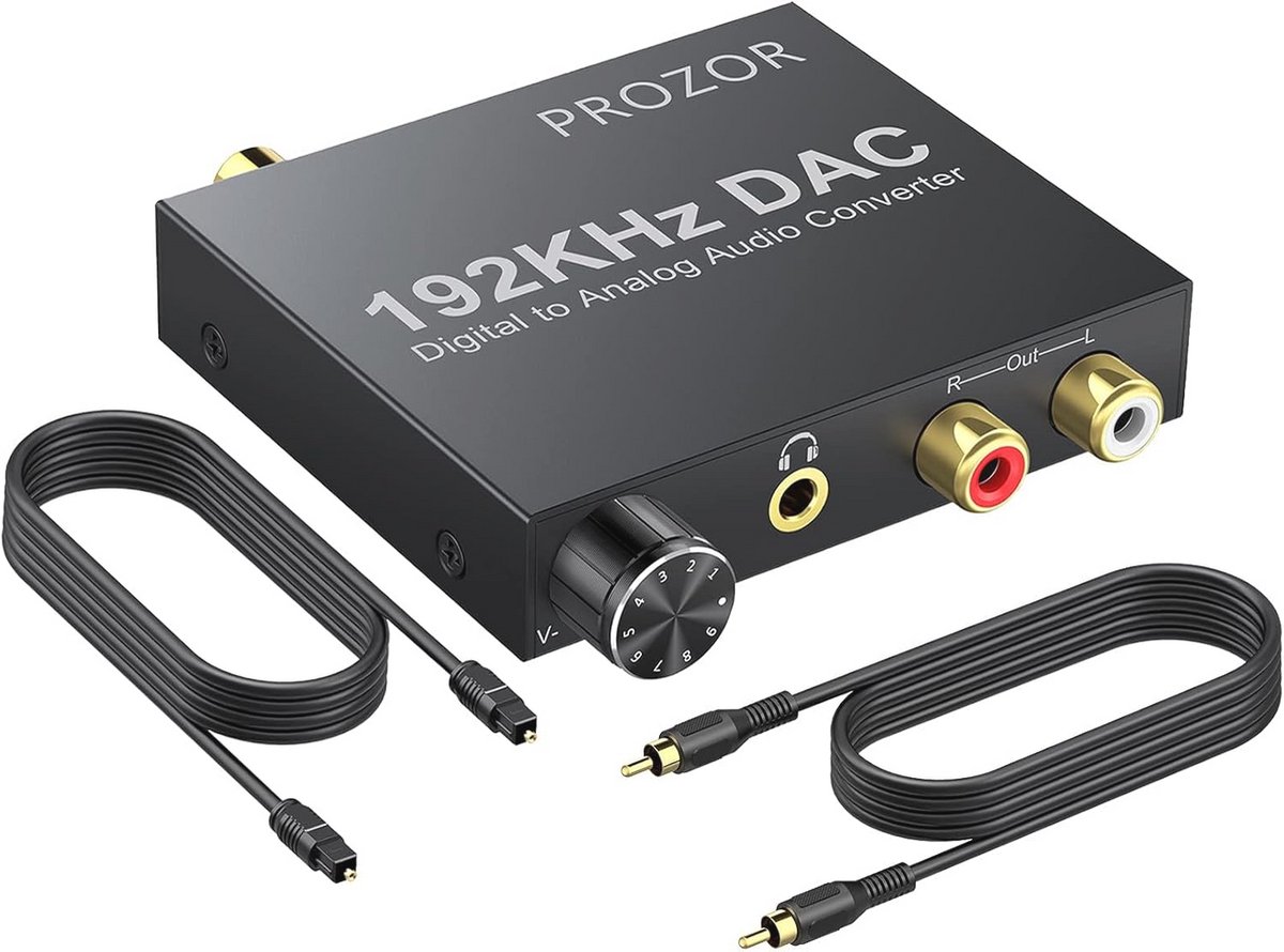 DAC Converter 192kHz met Volumeregelaar voor Digitale naar Analoge Audio
