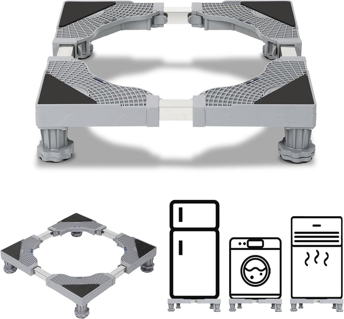 Verstelbaar Onderstel voor Wasmachine en Droger – 41-65 cm – Stabiliteit en Comfort