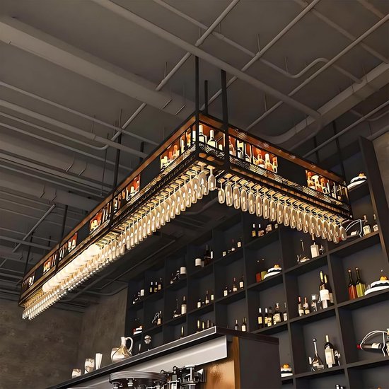 TIXBYGO Wijnrek Industrieel aan de uur bevestigd flessenrek decoratie
