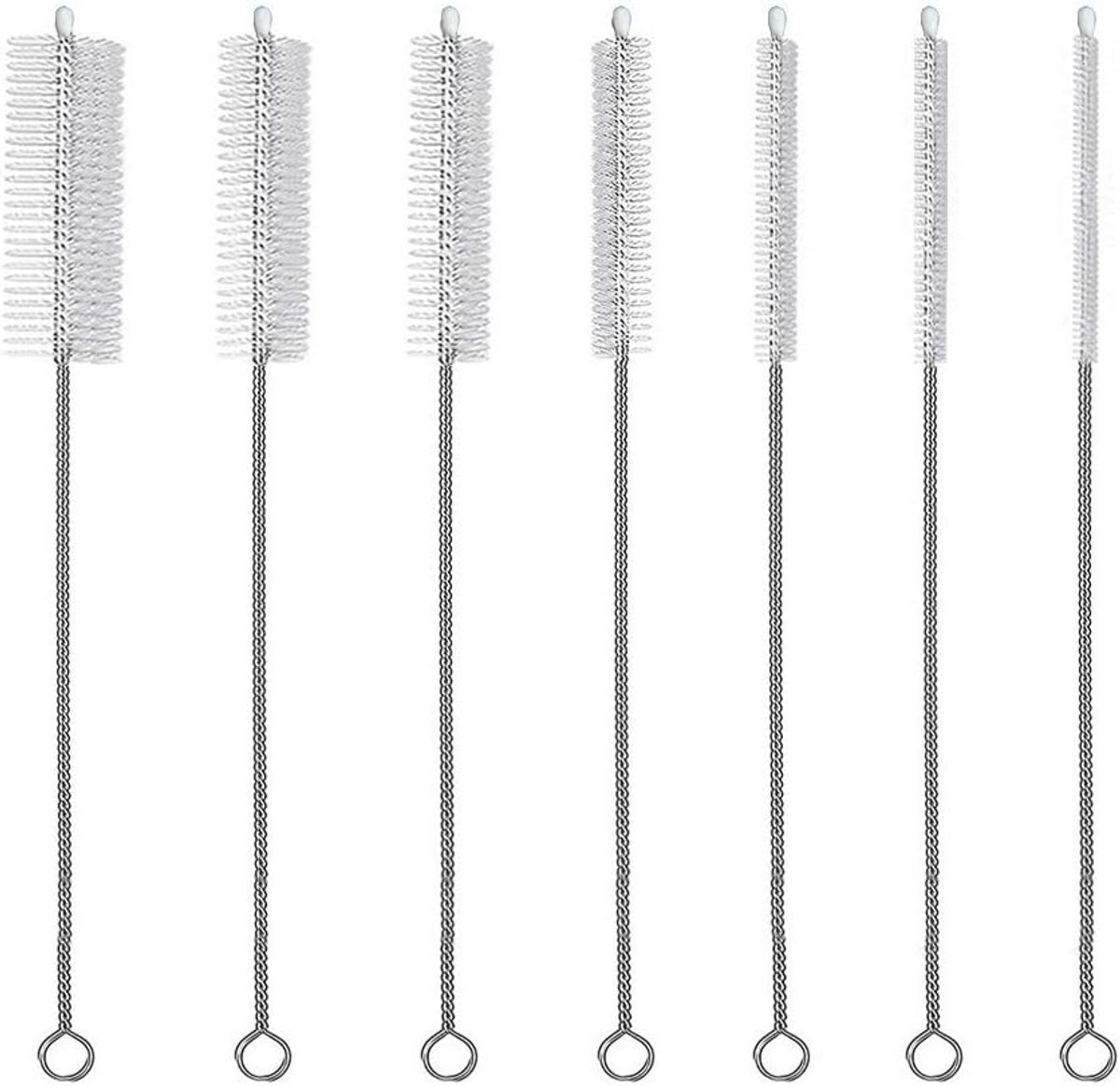 Reinigingsborstel Set 7 Stuks voor Buizen, Flessen en Rietjes - 30 cm