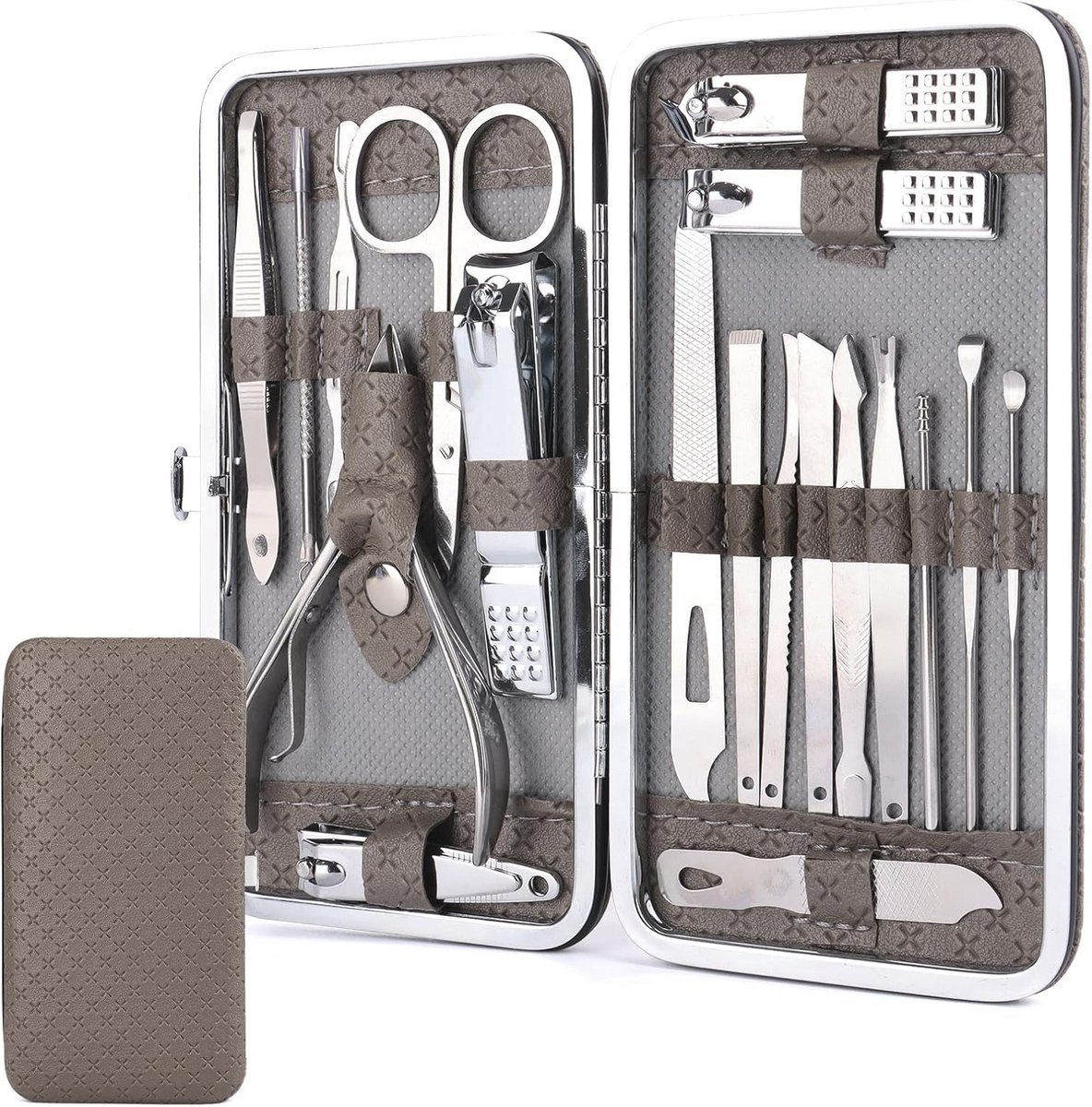 Professionele 19-delige Manicure en Pedicure Set voor Nagelverzorging