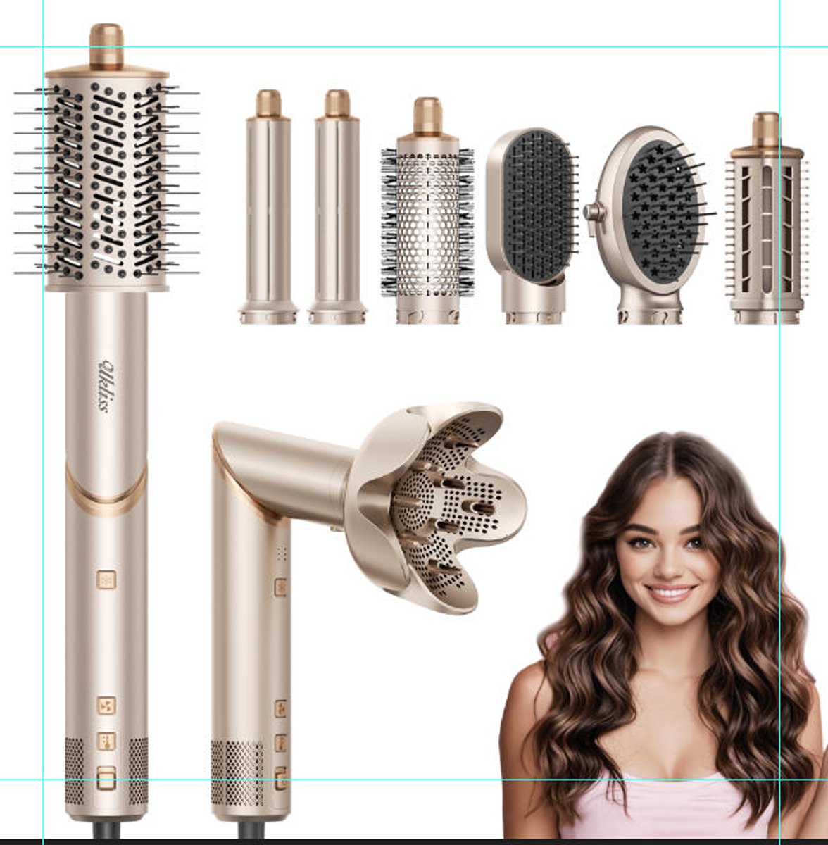 Ukliss FlexStyle 7-in-1 Haardroger & Multistyler – Met Airstyler, Diffuser, Concentrator & Volumeborstel