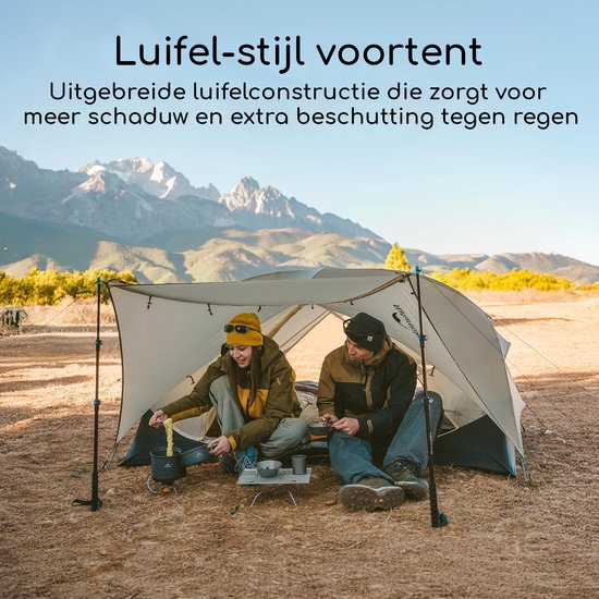Naturehike Mongar UL 2 - 2-persoons ultralichtgewicht tent - Incl. grondzeil - 15D 1500MM - 3-seizoenen koepeltent - Waterdichte trekkerstent & kampeer tent - Maanzand van Naturehike — afbeelding 3