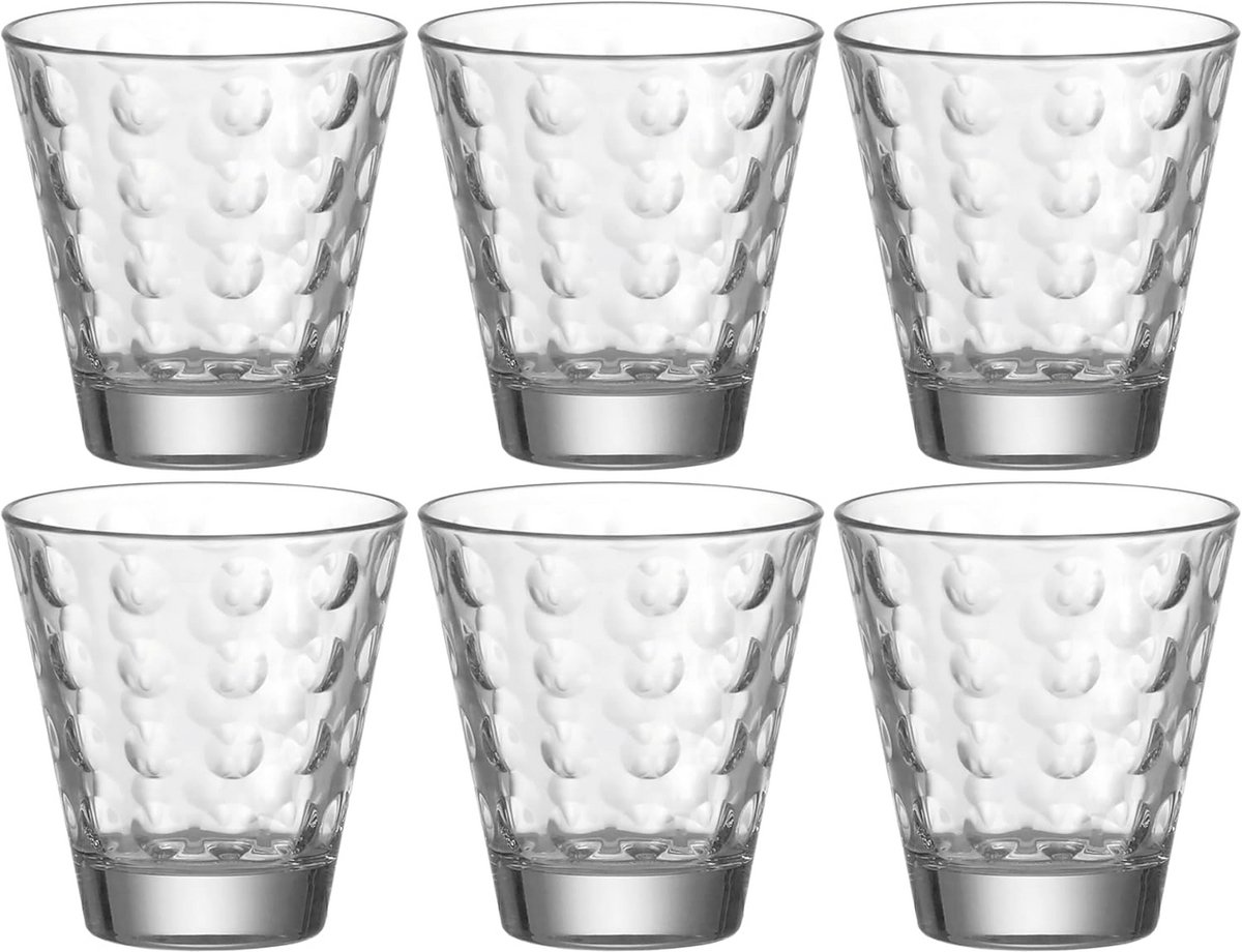Drinkglazen set van 6 - Vaatwasserbestendige sap- en waterglazen van glas 215 ml