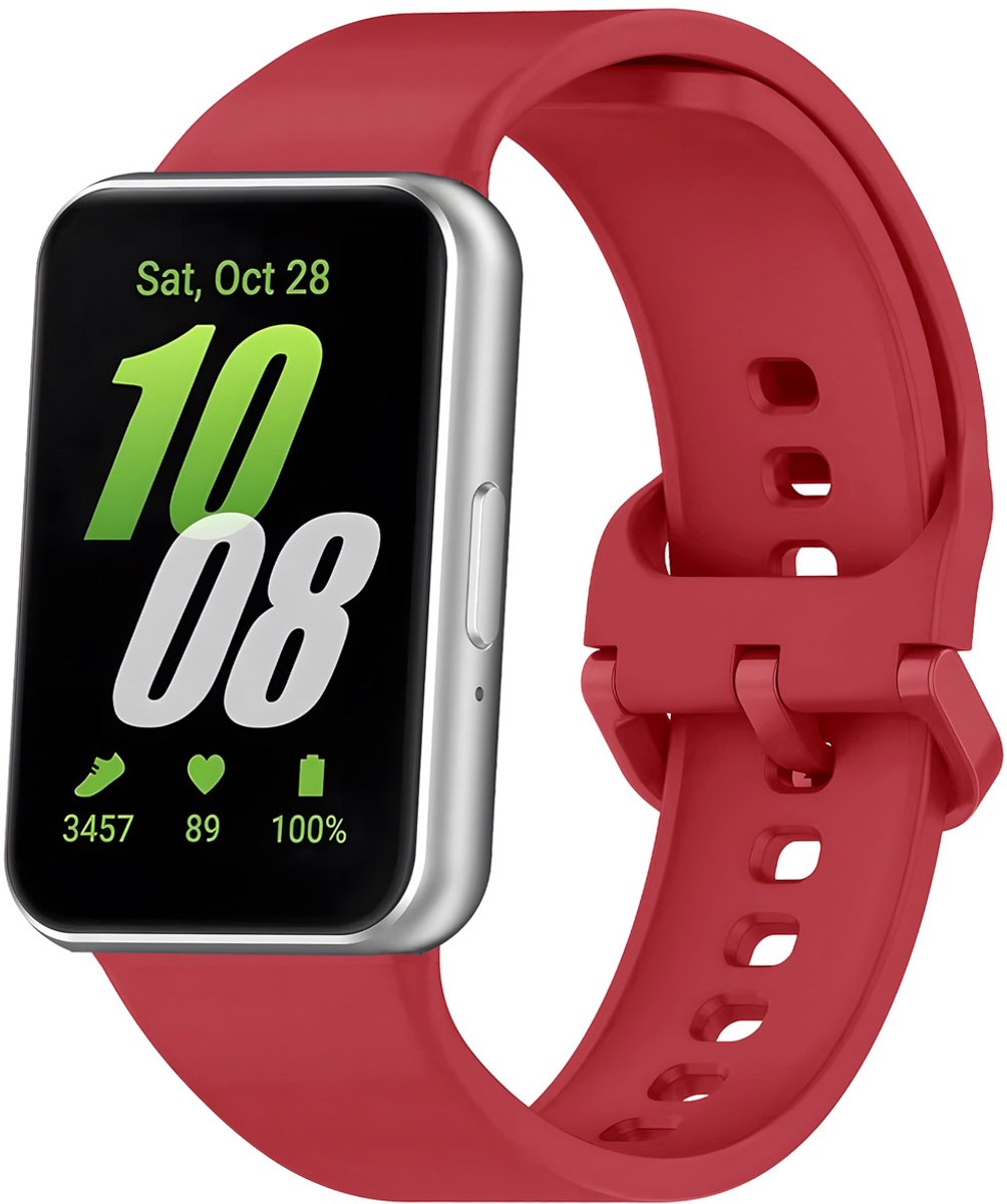 Siliconen bandje - Geschikt voor Samsung Galaxy Fit 3 - Rood
