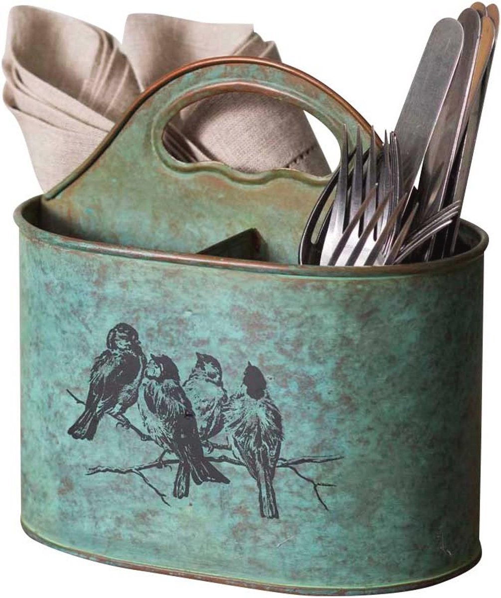 Metalen Keuken Caddy met Verdeelde Secties en Print