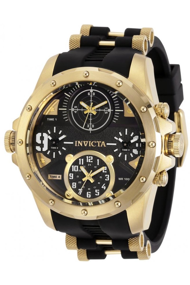 Invicta Coalition Forces 31141 Heren Horloge - Waterdicht - Analoog - Quartz Uurwerk - Roestvrij Staal met zwarte Wijzerplaat - 50mm