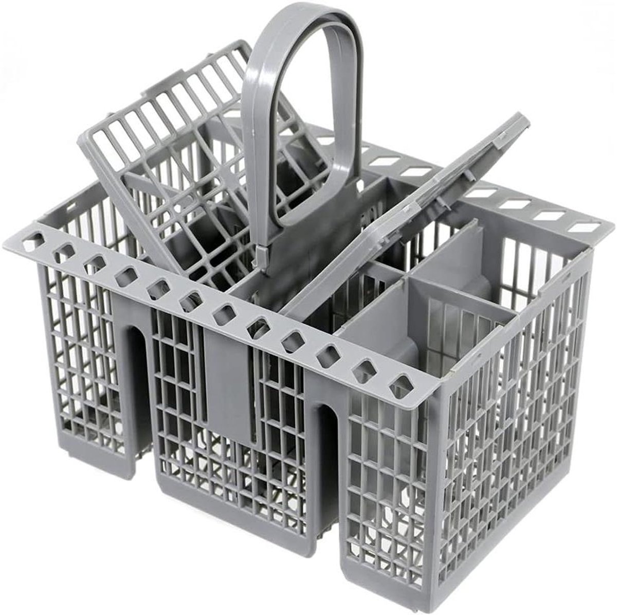 Allecta - Universeel Bestekmandje voor Onderste Korf 20,8x16cm - Vaatwasser Accessoire - Hittebestendig - Grijs.