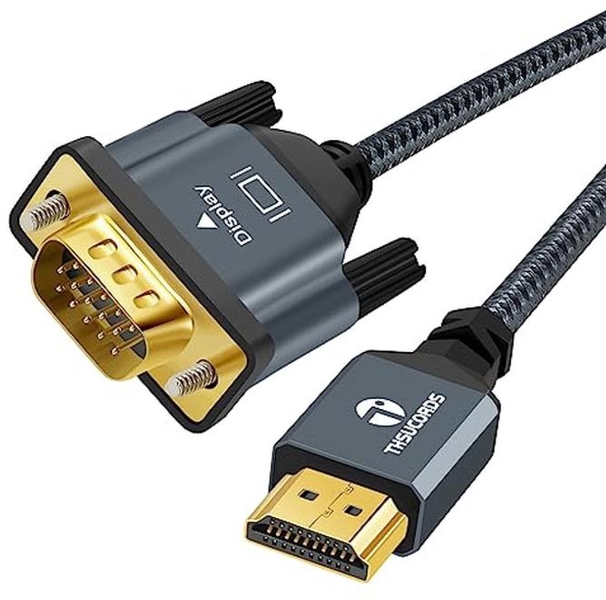 Gevlochten HDMI naar VGA Kabel 3M - Ideaal voor Computer, Laptop, Monitor en Projector