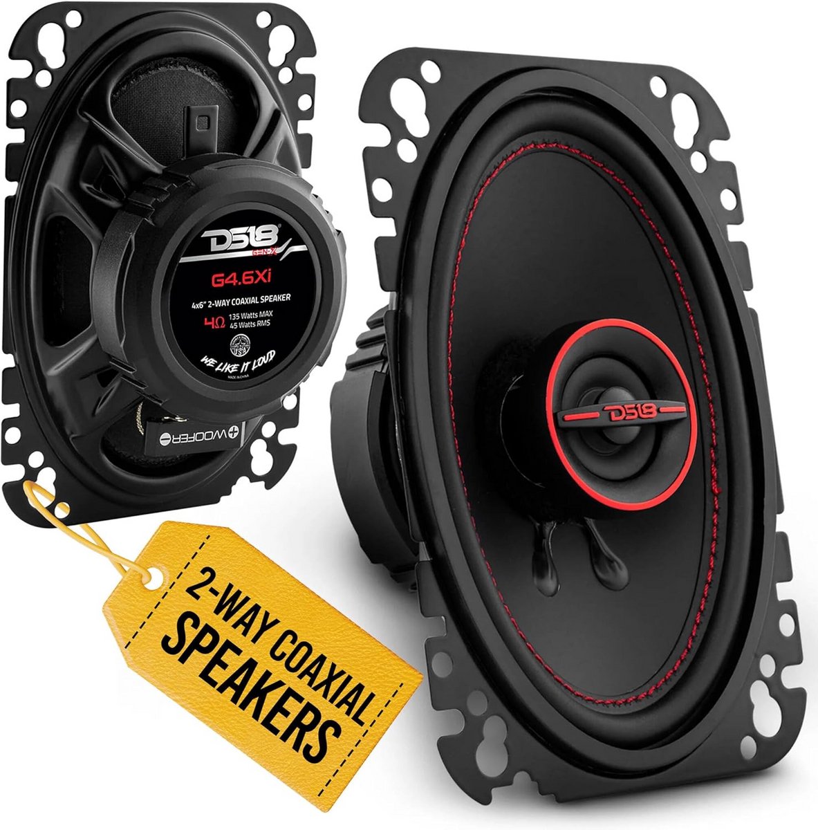 4x6" 135 Watt 2-weg coaxiale luidsprekers - paar van 2