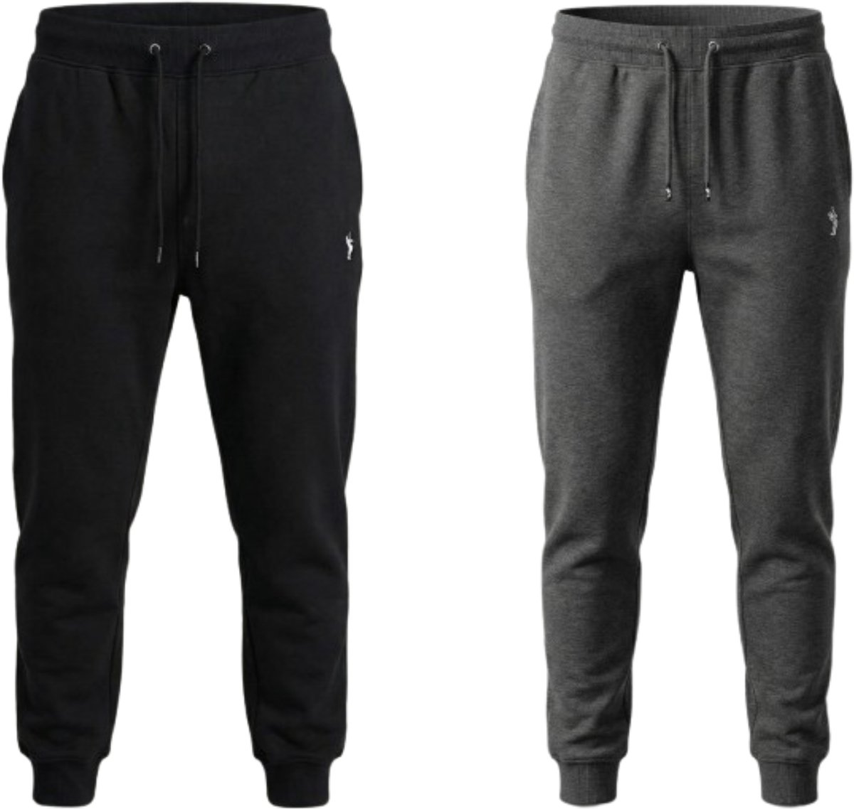 Hitman Joggingbroek Heren - 2-Pack - Trainingsbroek Heren - Sportbroek Heren - Sweatpants Heren - Katoen - Diepe Zakken - 1 x Zwart en 1 x Donker Grijs - Maat M