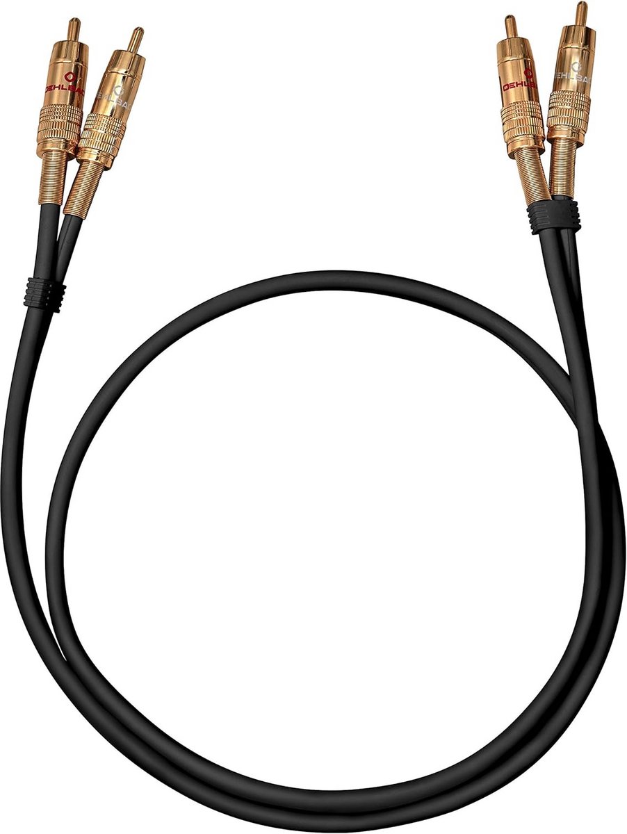 Analoge Stereo Audio Cinchkabel 2x RCA - 1m - Zwart