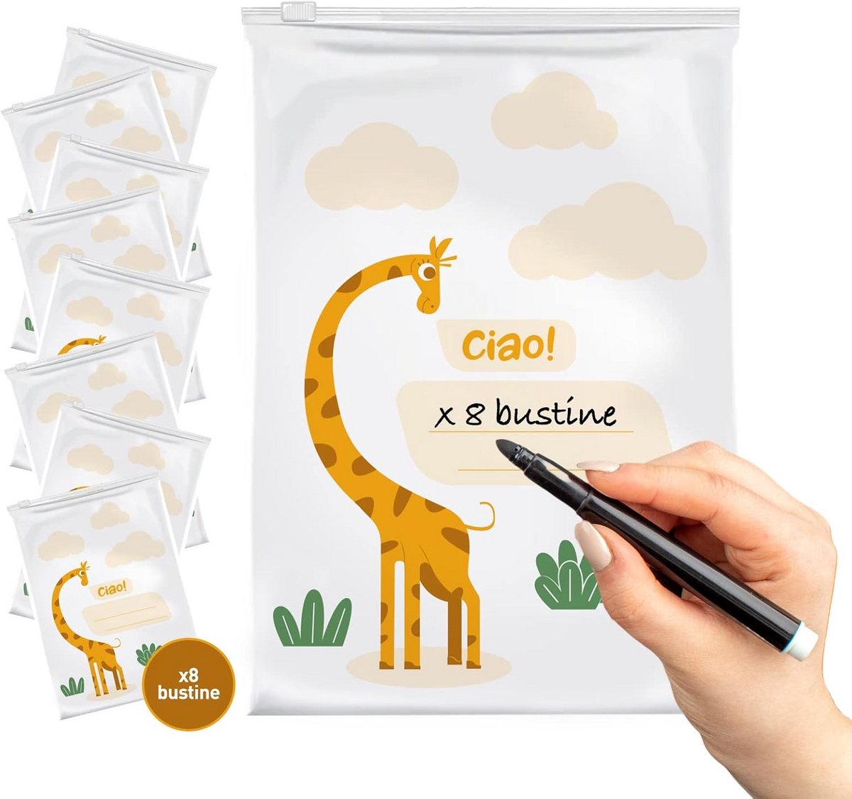 Zak voor Pasgeborenen - Verwisselbare Zakken voor Babyproducten in Ziekenhuis - Perfect Geboortelijst Geschenk - 8 Stuks 25 x 35 cm