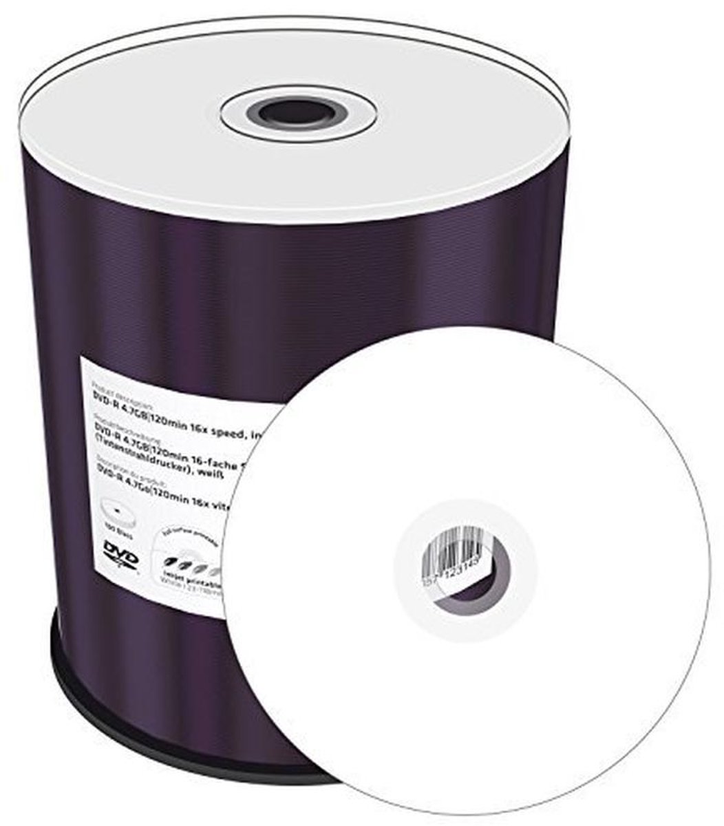 DVD-R 4,7 GB 16x bedrukbaar - 100 stuks in ECO-pack